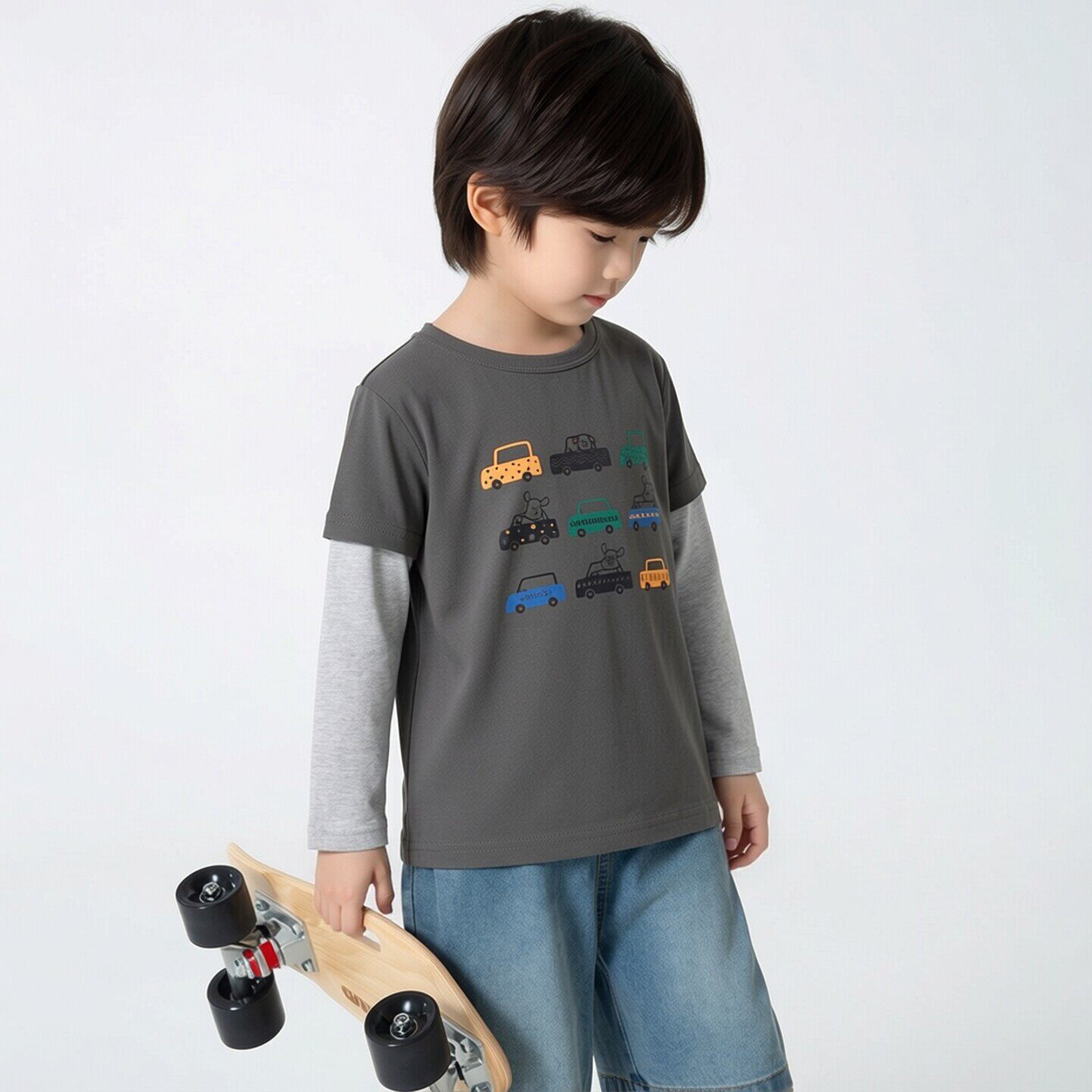 潮牌外贸童装春季新品2026 男童卡通纯棉打底宝宝长袖T恤儿童服装