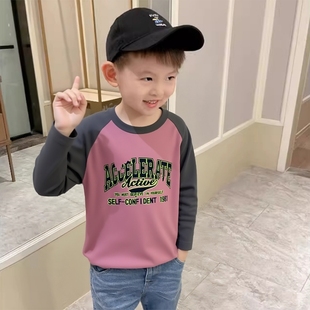 27kids品牌外贸童装韩版秋季新款男孩打底纯棉长袖T恤宝宝衣服ins