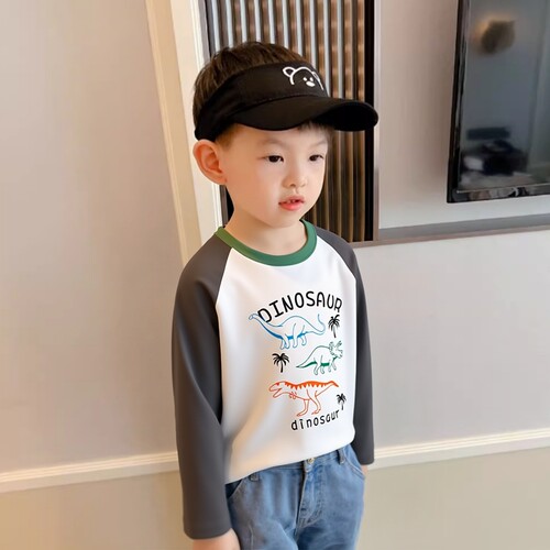 27kids韩版童装秋季新款纯棉T恤