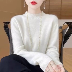 2025新款100%纯羊绒衫女圆领宽松内搭针织显瘦打底衫秋冬新款毛衣