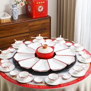 年夜饭拼盘餐具组合盘子菜盘家用2026新款团圆饭碗盘套装新年碗碟