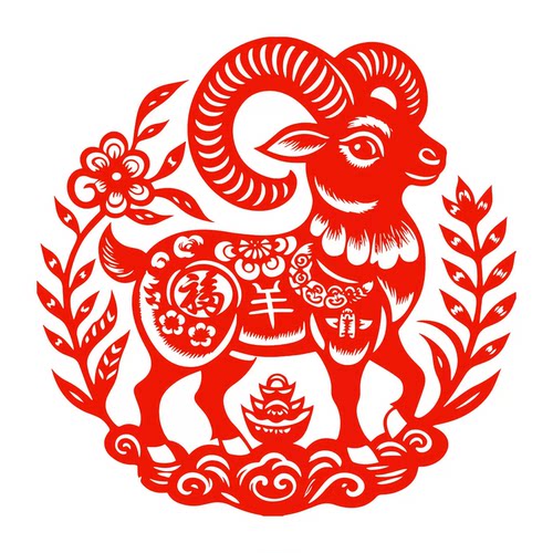 生肖羊窗花福字剪纸羊年静电贴纸玻璃贴窗户装饰2027新年春节水贴