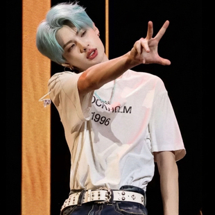 朴宰灿同款数字1996字母复古做旧宽松夏季轻薄麻棉短袖T恤男女A家