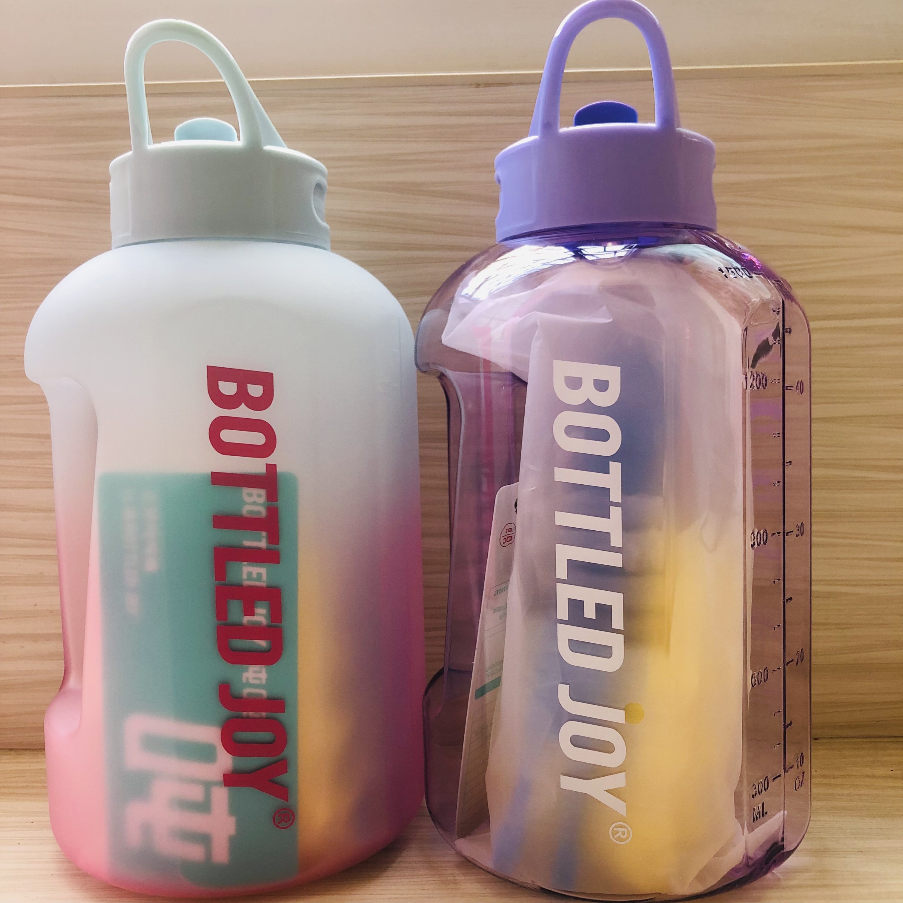 屈臣氏限定款吨吨桶bottled joy1.5l淡蓝浅粉运动锻炼便携式水杯