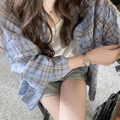 巨温柔的防晒格子衬衫