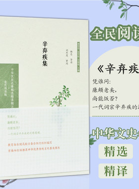 辛弃疾集 中华文史名著精选精译精注丛书 32开精装 南宋豪放派词人辛弃疾诗词集 辛弃疾词 选译辛弃疾82首词 反映了辛词的精神风貌