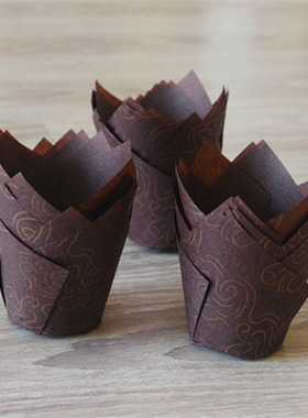 出口烘焙蘑菇头蛋糕纸托耐高温防油纸麦芬muffin金色郁金香纸杯