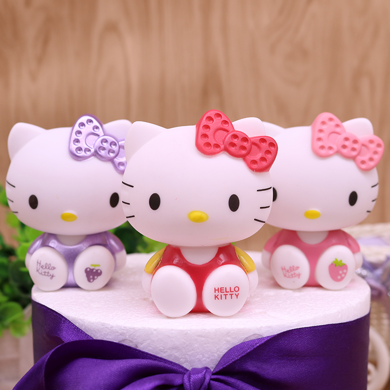 蛋糕烘焙装饰摆件水果KT猫儿童宝宝生日周岁蛋糕公仔娃娃坐姿小猫-封面