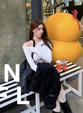 【NEW FOOLLAND】M1u25秋冬内搭一字肩纯欲气质内搭长袖打底上衣