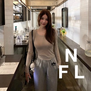 卫裤 Ins爆火CH辣妹十字架L0Go印花休闲微阔腿长裤 FOOLLAND