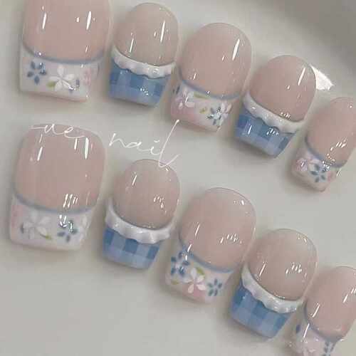 手工小清新裙摆高端成品美甲贴片
