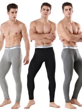 防寒男士秋冬修身保暖薄款裤 棉秋裤加绒加厚打底裤 休闲性感睡裤