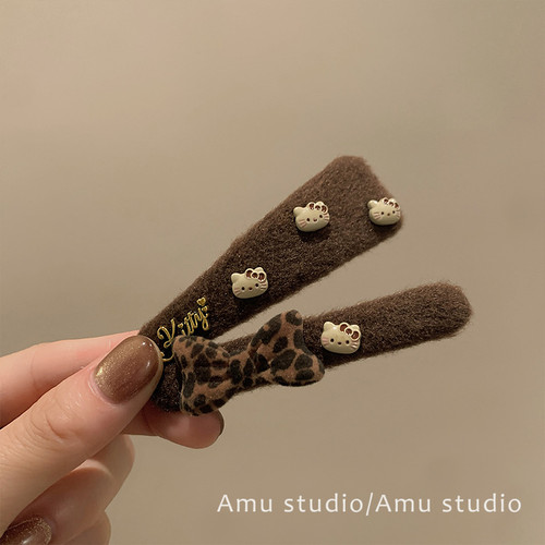 一对装~设计感秋冬卡通可爱kt猫发夹女侧边刘海边夹前额碎发BB夹