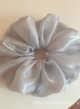 高级感灰色大号大肠发圈女慵懒风扎头发丸子头发绳低马尾头绳发饰