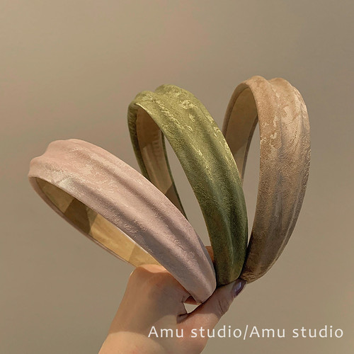 韩国新款小众复古宽边发箍女气质高颅顶压发头箍日常外戴发卡头饰