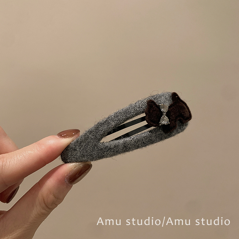 高级感轻奢水钻小狗发夹女甜美前额碎发BB夹侧边刘海边夹发卡头饰