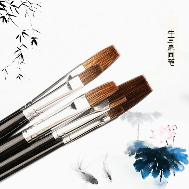 谢得堂910牛耳平头油画笔黑杆