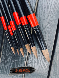 榭得堂950圆头水彩笔马毛尖头单支水彩水粉颜料美术绘画软毛水粉
