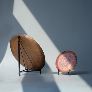 东际器物 手工铁艺盘架折叠盘子架复古陶瓷餐盘展示架茶室茶饼