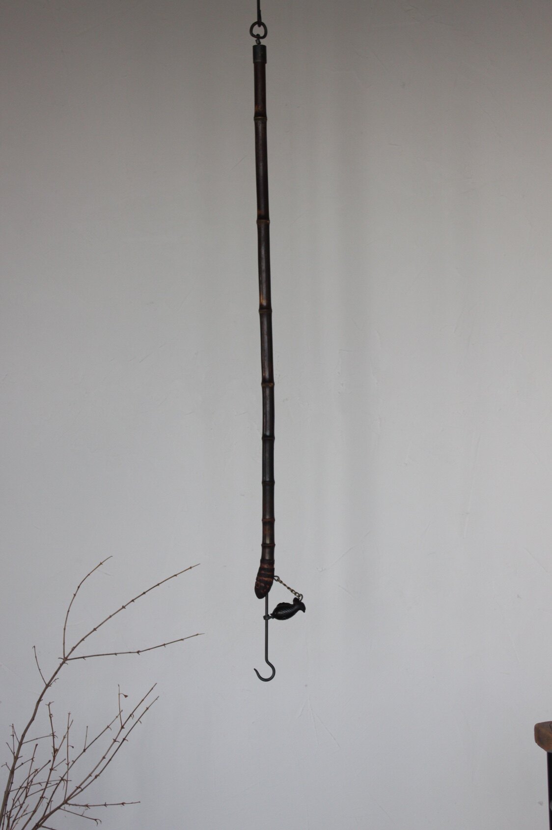 紫竹自在钩鲤鱼铁壶挂钩 碳炉烧水功夫茶茶道配件 手工铁器