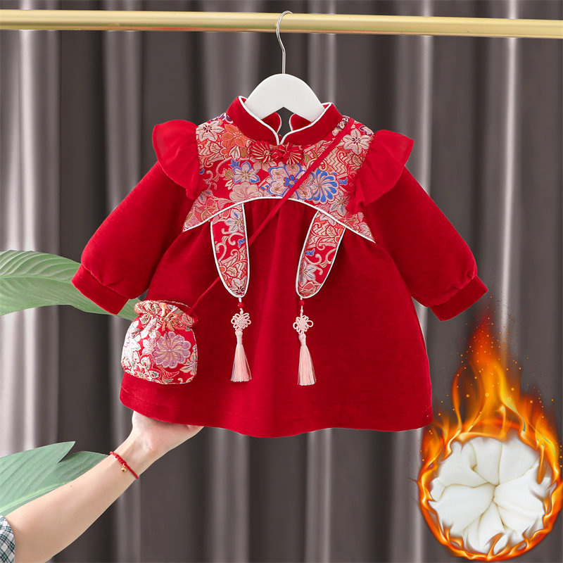 汉服女童裙子冬装儿童国风唐装宝宝加绒加厚一周岁礼服抓周宴冬季,童装/婴儿装/亲子装,汉服,淘宝优惠券,粉丝福利购,淘宝优惠卷