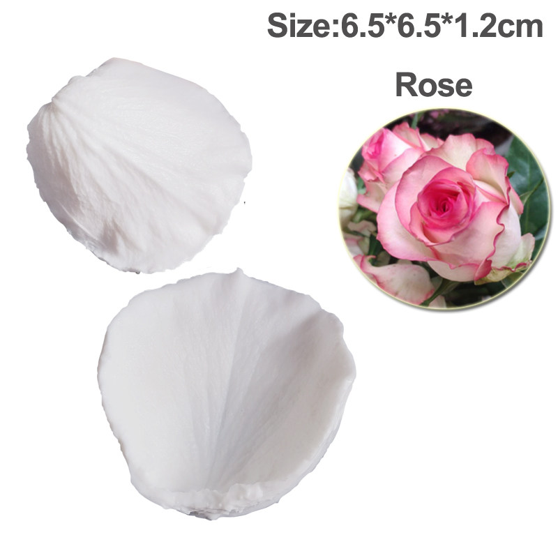 大玫瑰翻糖硅胶切花瓣硅胶模具花朵模型威化纸粘土手工烘培工具