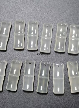 天然白玛瑙竹节玉髓吊坠耳环diy手工古风发簪手链项链材料配件