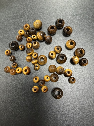 （大孔径珠）天然虎眼石圆珠散珠转运珠DIY手绳手串文玩配饰配件