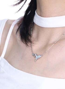 甜酷不规则爱心项链女时尚个性酷帅潮流百搭高级感锁骨链2023新款