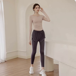 lulu瑜伽服女套装显瘦上衣新款高级感普拉提训练健身衣长袖