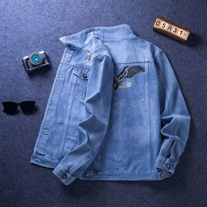 绣花夹克男新款韩版潮流刺绣外套时尚修身上衣服休闲棒球服夹克衫