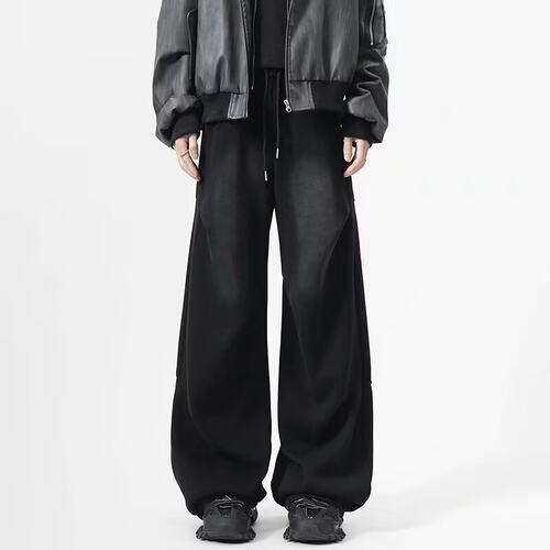 16EME NORD 2026新款美式重磅卫裤男秋冬款弯刀裤子高级感微喇裤