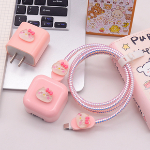 适用苹果16数据线保护套17充电线缠绕绳ipad11平板20W快充头软壳