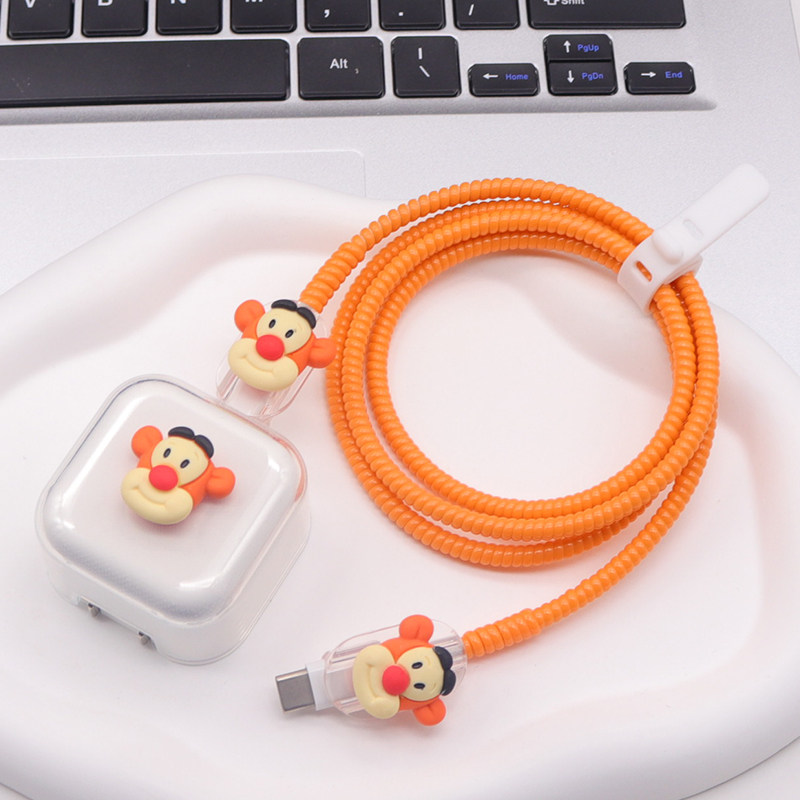 适用type-c编织数据线保护套17P苹果动态40W充电器软壳16缠绕绳15