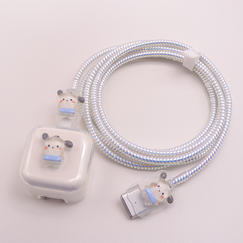 适用苹果MacBook电脑数据线缠绕绳40W充电器保护套MagSsfe3磁吸线