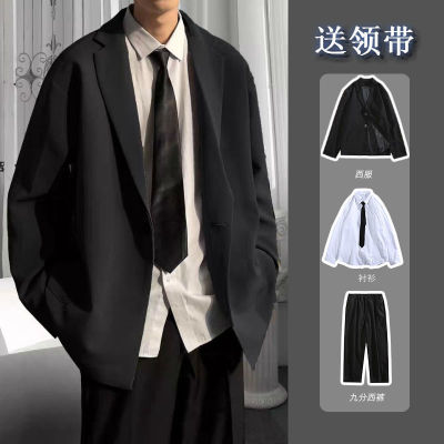 2023春季新款小西装套装男韩版潮牌宽松制服ins休闲班服西服外套