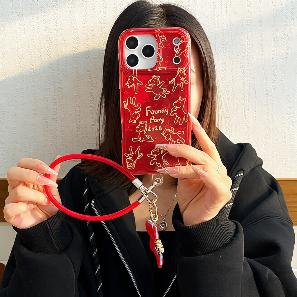 红色马年小马喜庆苹果17promax手机壳适用iPhone17pro新年款精孔镜头全包16pro保护套个性可爱15防摔14外壳女,3C数码配件,手机保护套/壳,淘宝优惠券,粉丝福利购,淘宝优惠卷