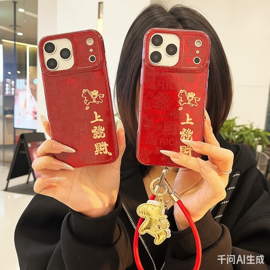 红色喜庆马上发财适用苹果17promax手机壳新年iPhone17pro精孔tpu硅胶16保护套带挂绳15软壳马年新款14外壳女,3C数码配件,手机保护套/壳,淘宝优惠券,粉丝福利购,淘宝优惠卷