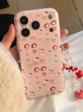 ins风HelloKitty苹果17pro卡通手机壳适用iPhone17promax可爱软胶精孔镜头全包16保护套15日韩带挂绳14软壳女