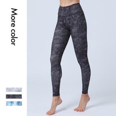 速干印花瑜伽裤普拉提健身紧身裤慢跑九分裤现代舞yoga legging
