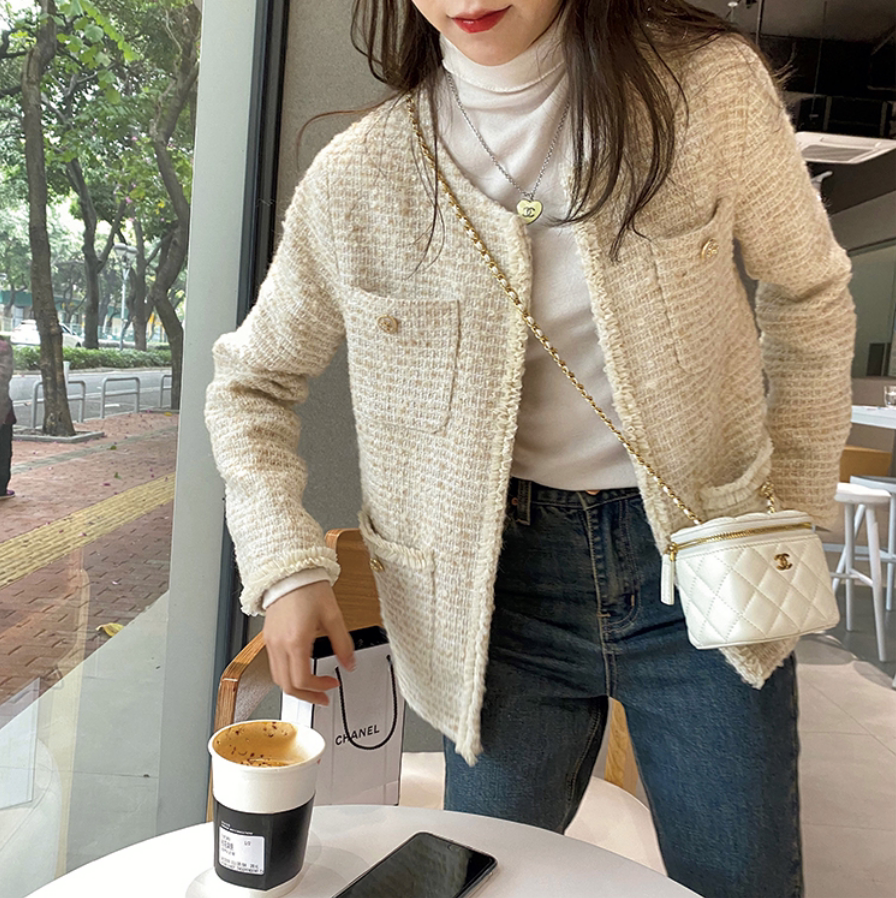 Tracystyle拼蕾丝薄纱夹薄棉外套