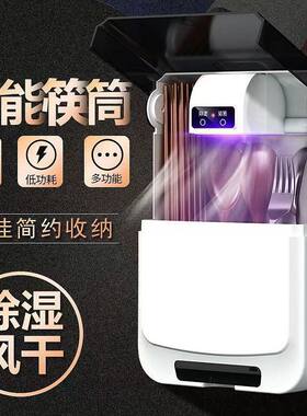 消毒筷子筒防尘防霉家用快子收纳盒壁挂式多功能装筷笼新款置物架