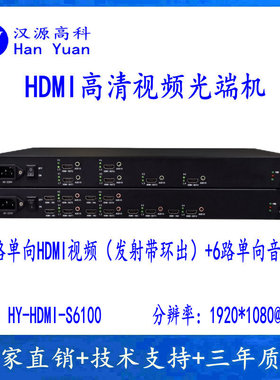6路HDMI光端机本地环出+6路音频 6路HDMI转光纤收发器