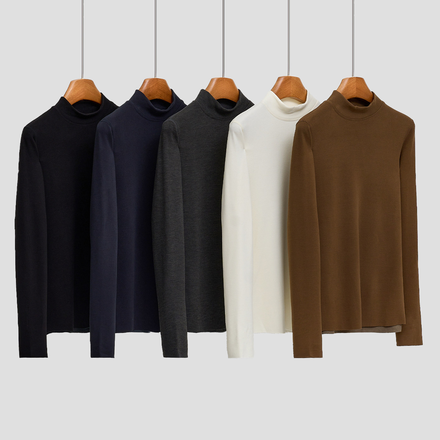 2025新款秋冬时尚双面磨毛半高领打底衫 发热面料 修身保暖上衣女,女装/女士精品,T恤,淘宝优惠券,粉丝福利购,淘宝优惠卷