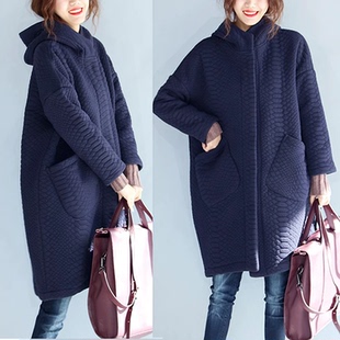 宽松显瘦中长款 连帽复合棉新款 休闲外套棉衣棉服 大码 清仓特价