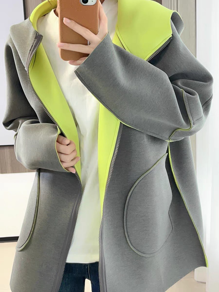 2025新款韩版设计感休闲两面穿外套女宽松显瘦空气棉连帽上衣正版
