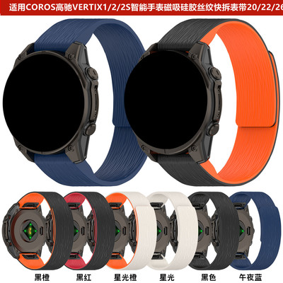 快拆磁吸硅胶丝纹表带20/22/26mm