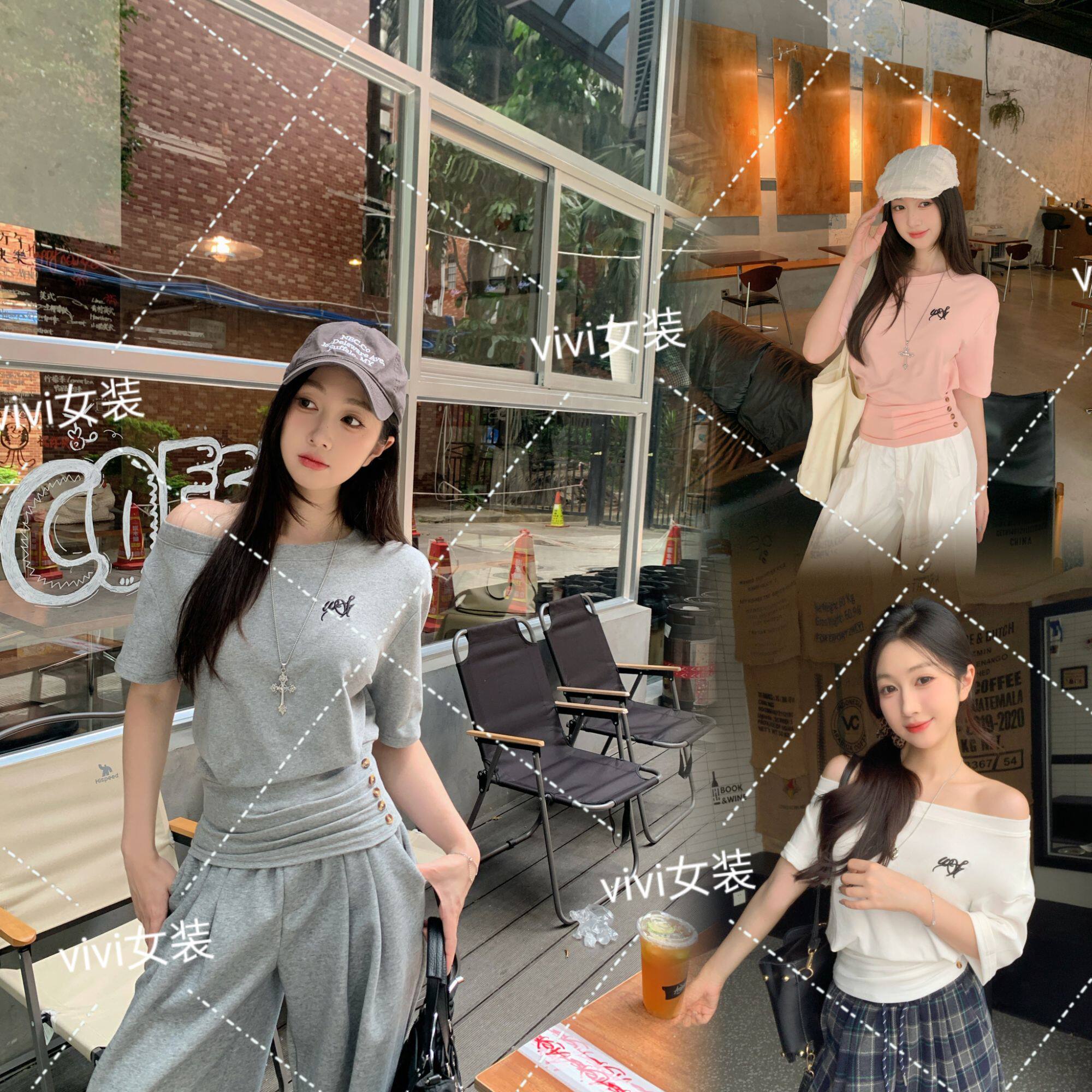 美式辣妹新款白色短袖T恤显瘦洋气夏季感小众女款慵懒风宽松上衣