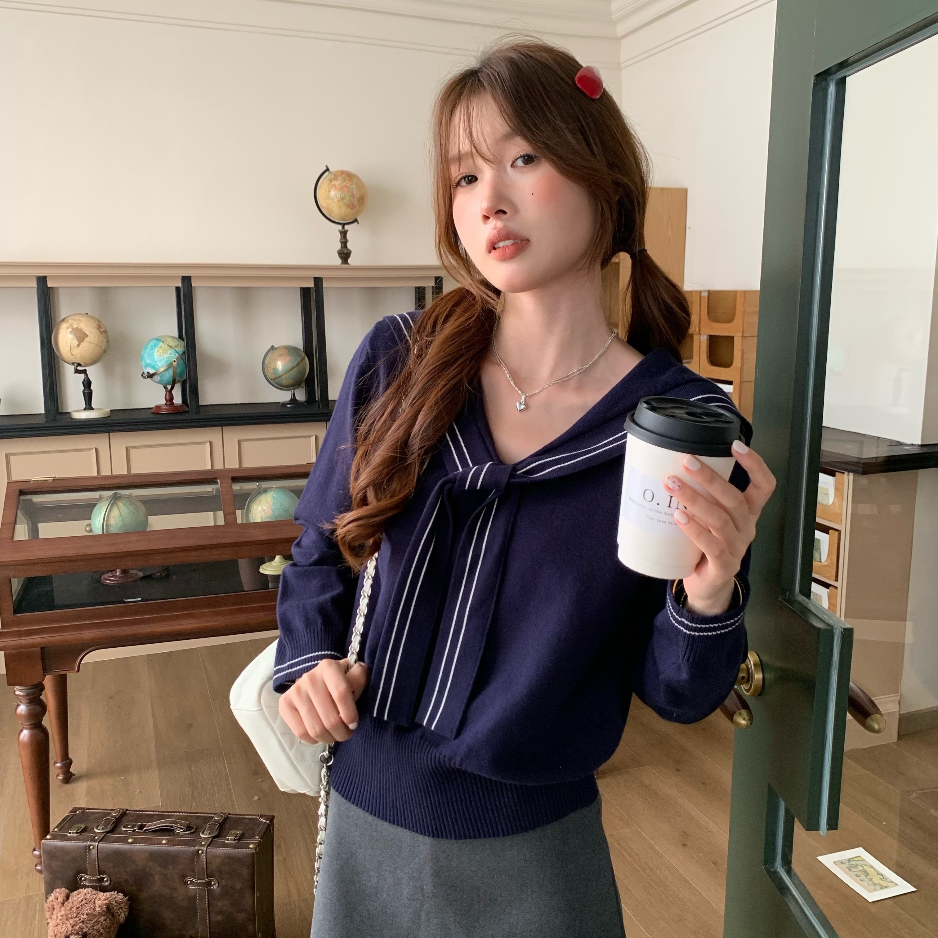 韩系减龄气质长袖针织衫