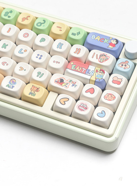 蜡笔小新键帽MOA高度动漫可爱MAC热升华HI75 HI8 K99 F99 104 F87